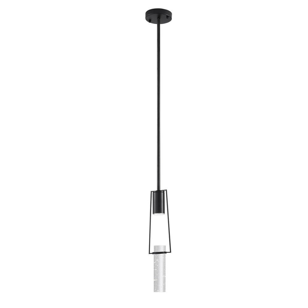 Finesse Decor Harmony Pendant Matte Black Metal and Acrylic LED Light. Picture 1