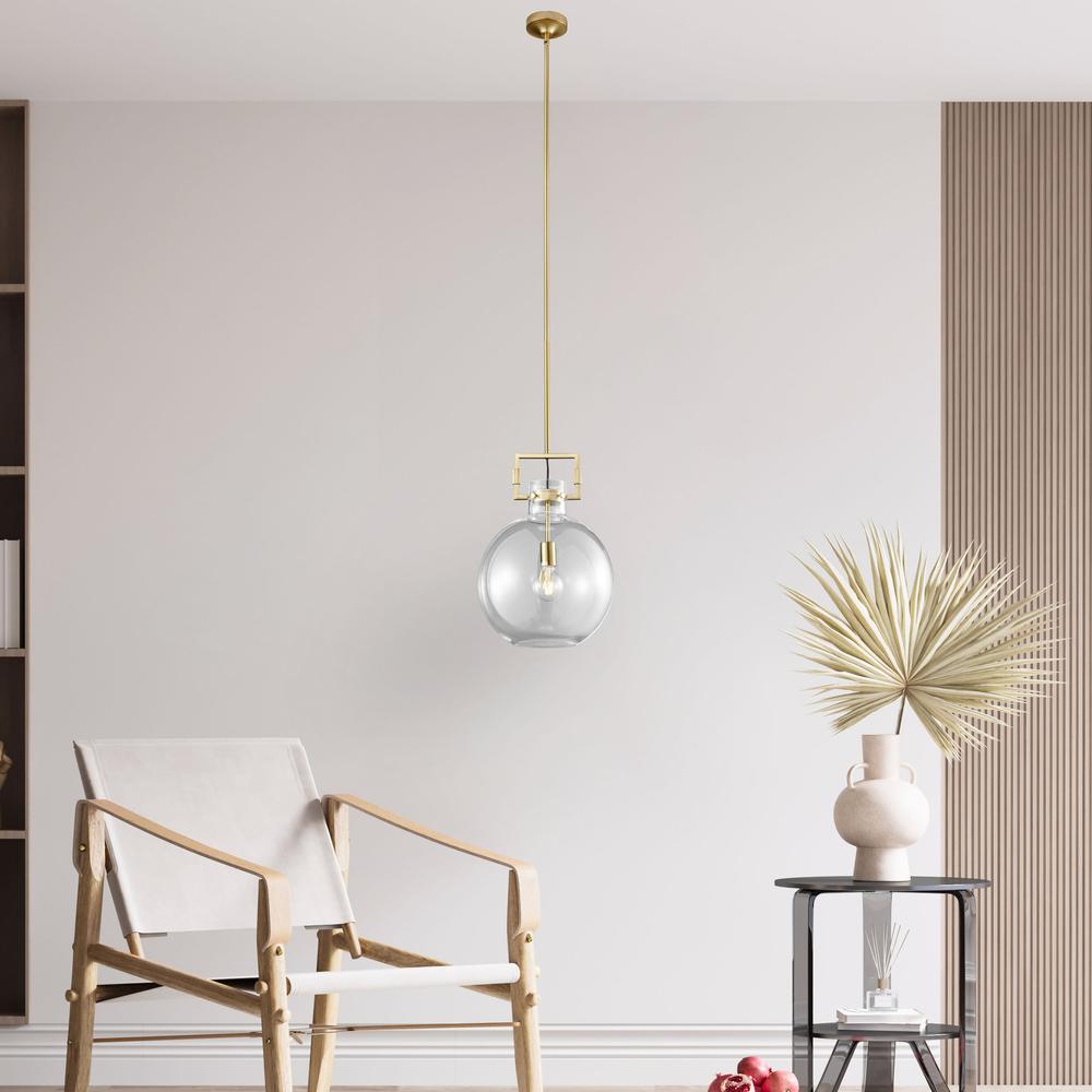 Finesse Decor Atlas Pendant Gold Metal and Acrylic LED Light. Picture 4
