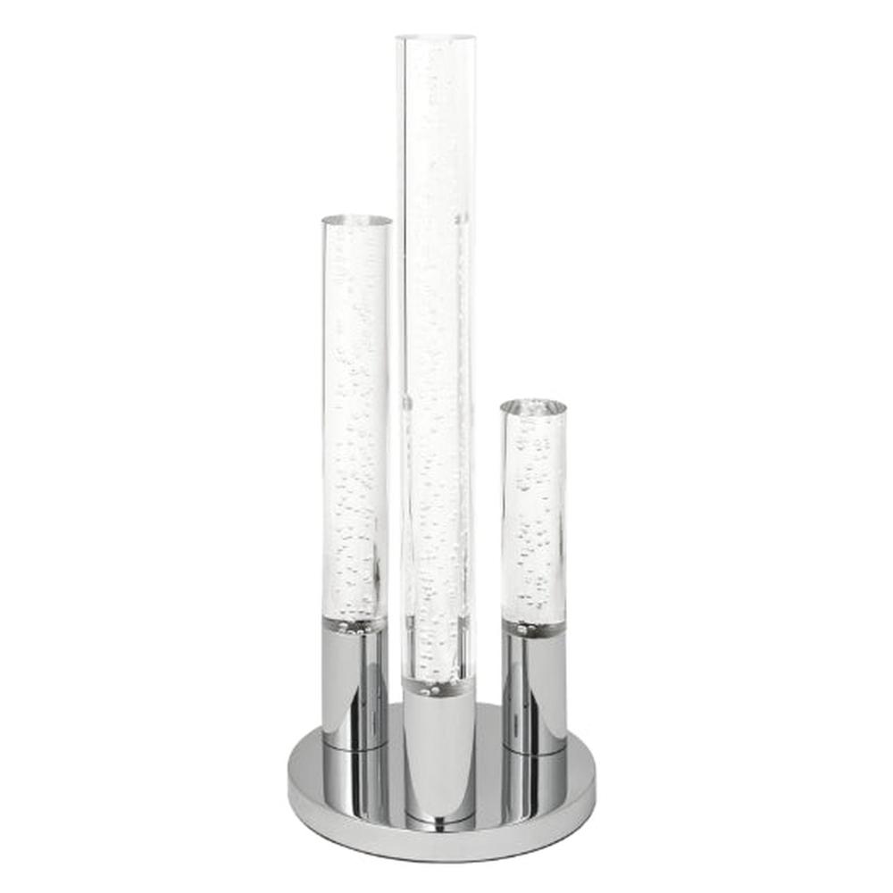 Finesse Decor Cylinders Table Lamp Chrome Metal and Acrylic LED Light. Picture 1