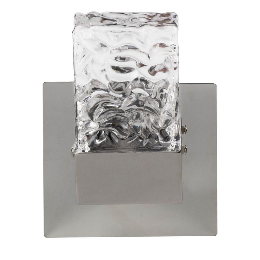Finesse Decor Crystal Vanity Light Chrome Metal and Acrylic LED Light. Picture 1