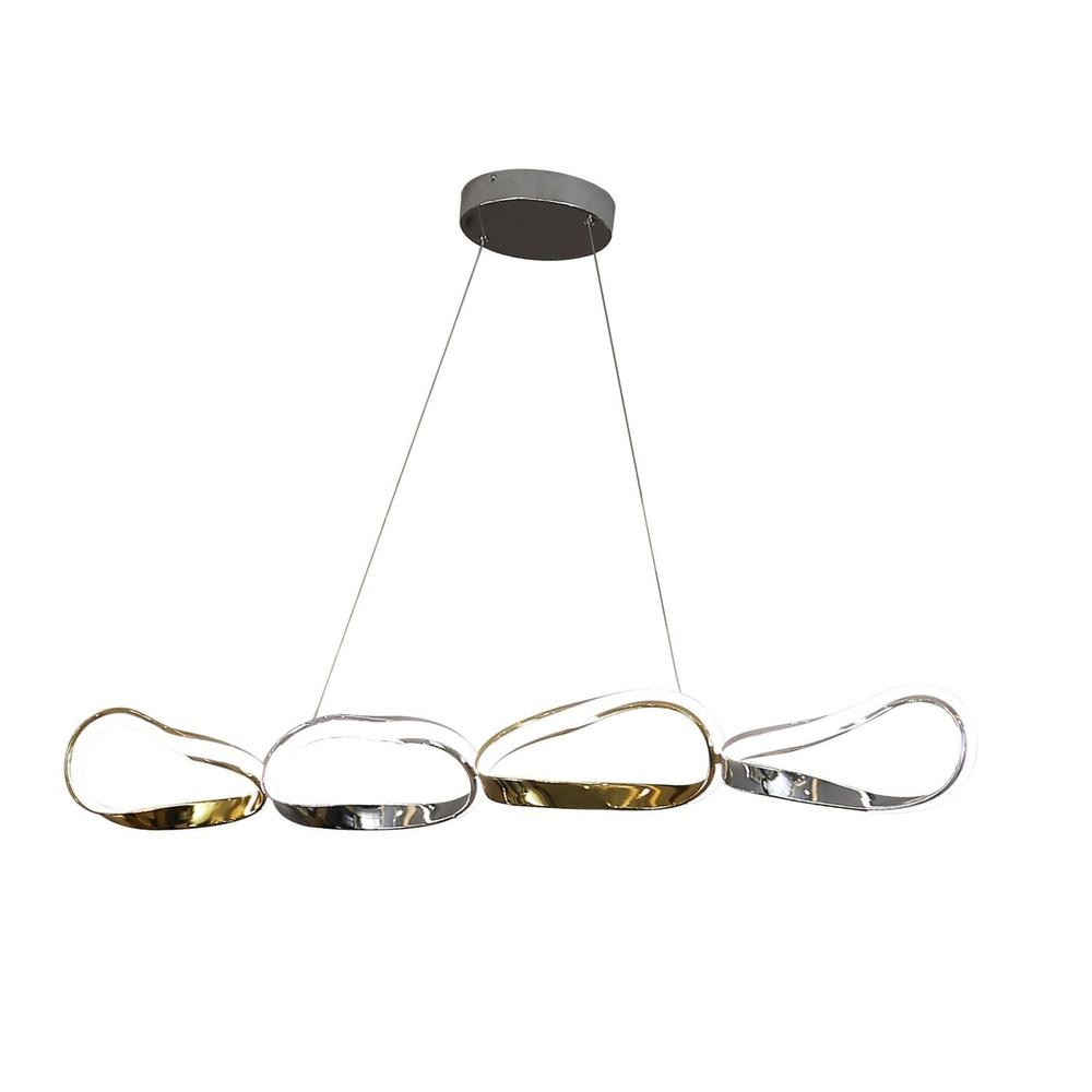 Prague Chandelier Gold and Chrome Metal Integrated LED Dimmable. Picture 6