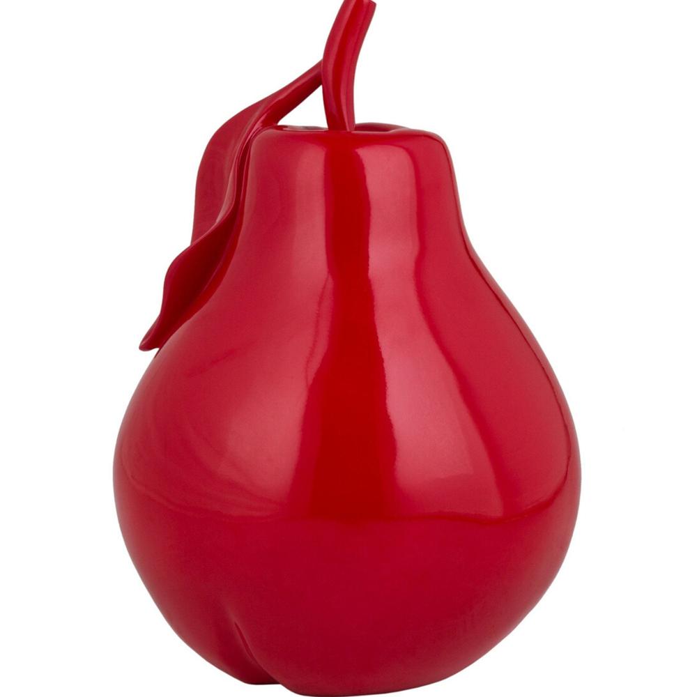 Pear Sculpture Red Resin Handmade. Picture 2