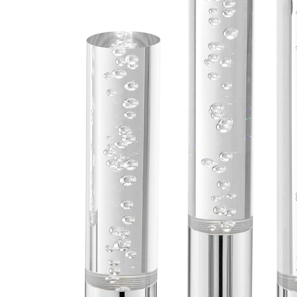 Finesse Decor Cylinders Table Lamp Chrome Metal and Acrylic LED Light. Picture 3