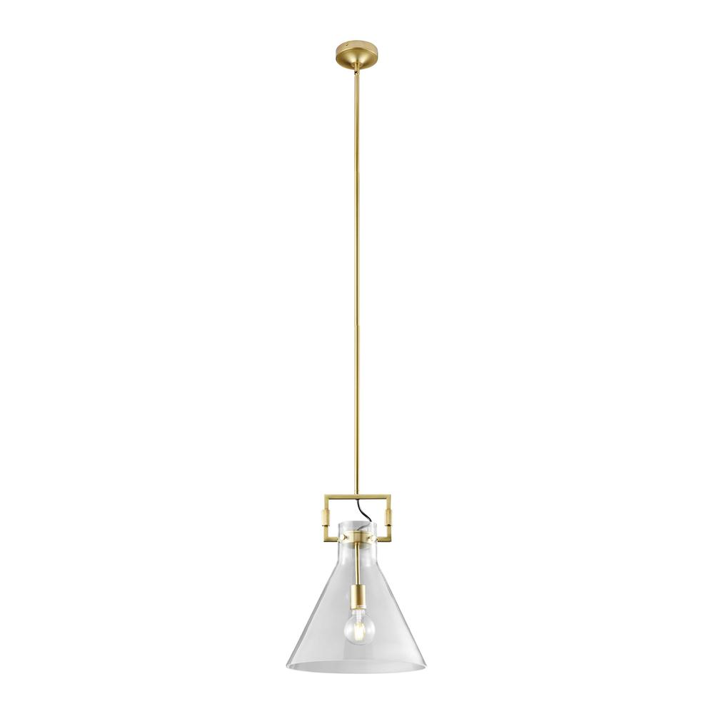Finesse Decor Helios Pendant Gold Metal and Acrylic LED Light. Picture 1