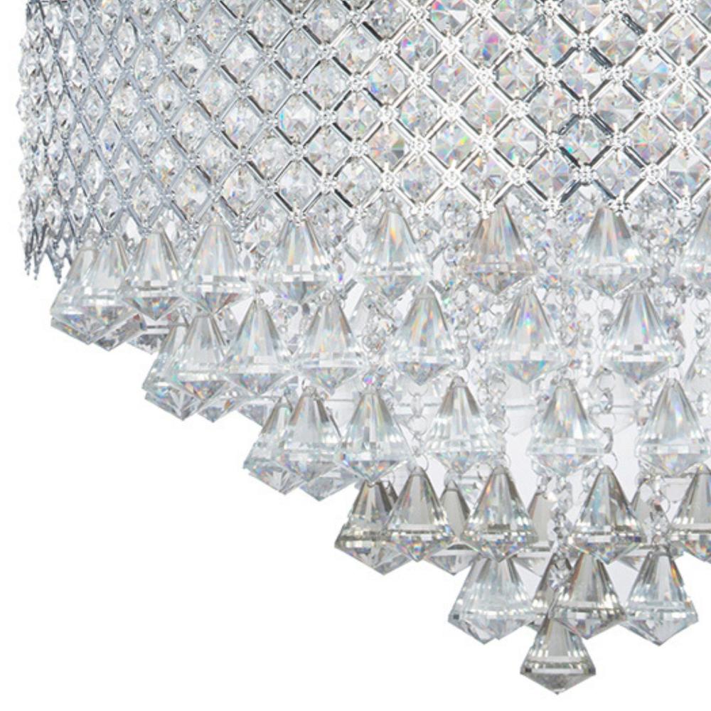 Finesse Decor Cinderella Chandelier Chrome Metal and Crystal 12 LED Light. Picture 3