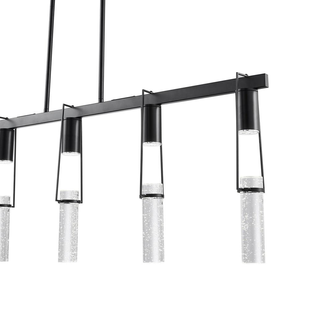 Harmony Chandelier Matte Black Metal and Acrylic 5 LED Lights Dimmable. Picture 3