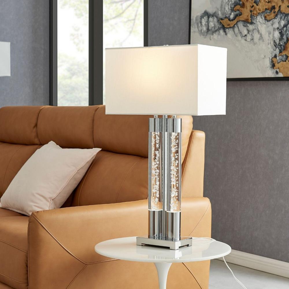 Finesse Decor Night tubes Table Lamp Chrome Metal and Acrylic LED Light. Picture 4