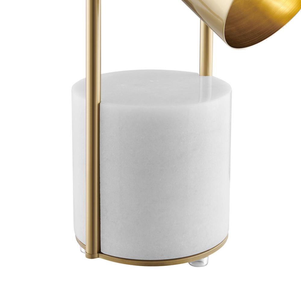 Chrysalism Table Lamp Gold and Marble Metal and Marble LED Light. Picture 3
