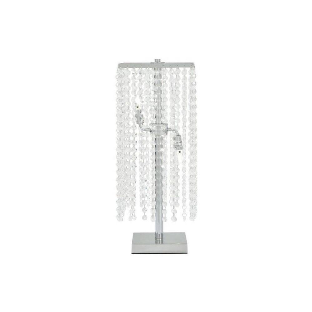 Finesse Decor Crystal Strands Table Lamp Chrome Metal and Crystal LED Light. Picture 2