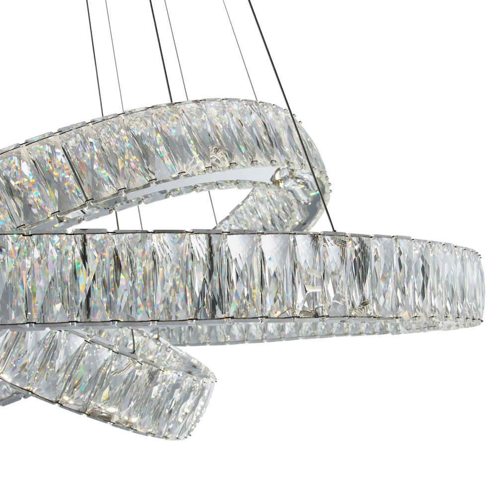 Crystal Elegance Chandelier Chrome Crystal Integrated LED  3 Rings. Picture 4