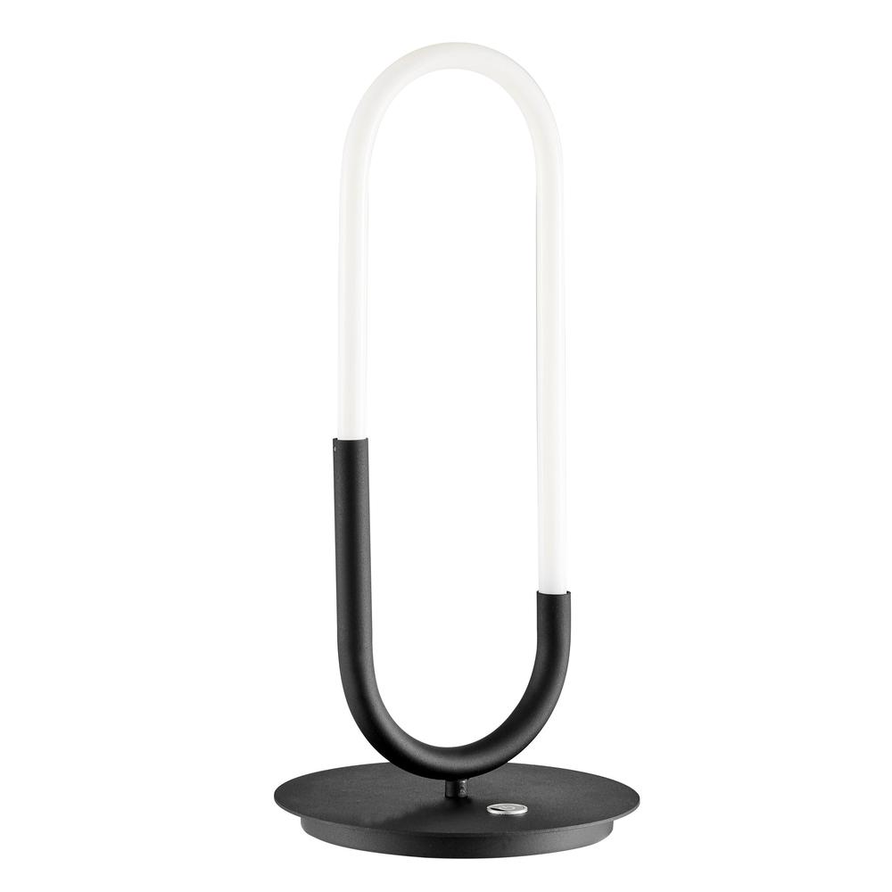 Single Clip Table Lamp Matte Black Metal and Acrylic Dimmable Integrated LED. Picture 1