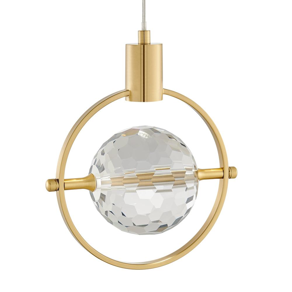 Finesse Decor Hollywood Pendant Gold Metal and Acrylic LED Light. Picture 3