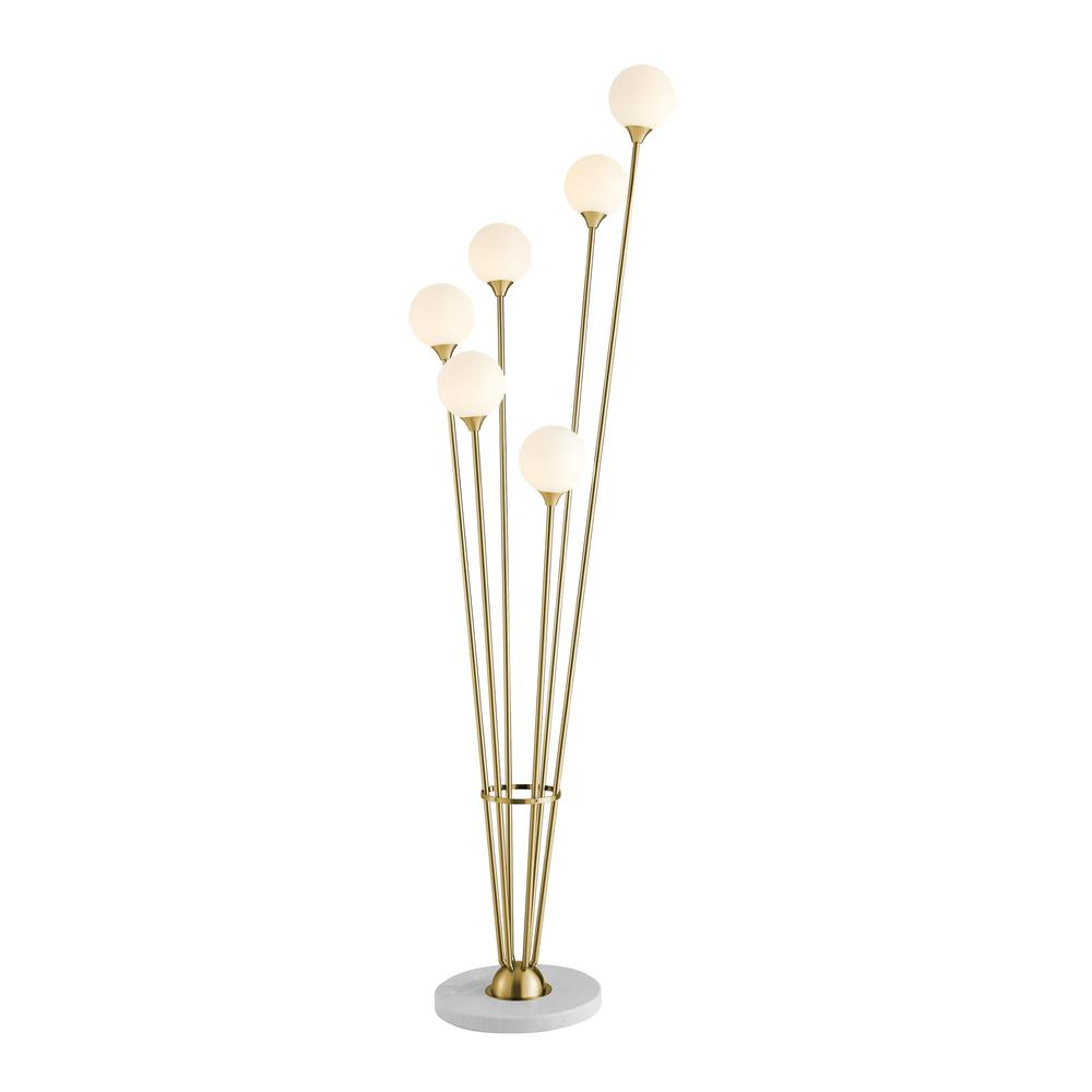Finesse Decor Anechdoche Floor Lamp Gold and White Metal LED Light. Picture 1