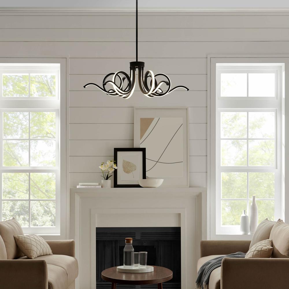 Magnolia Chandelier Black Metal Integrated LED Dimmable. Picture 2