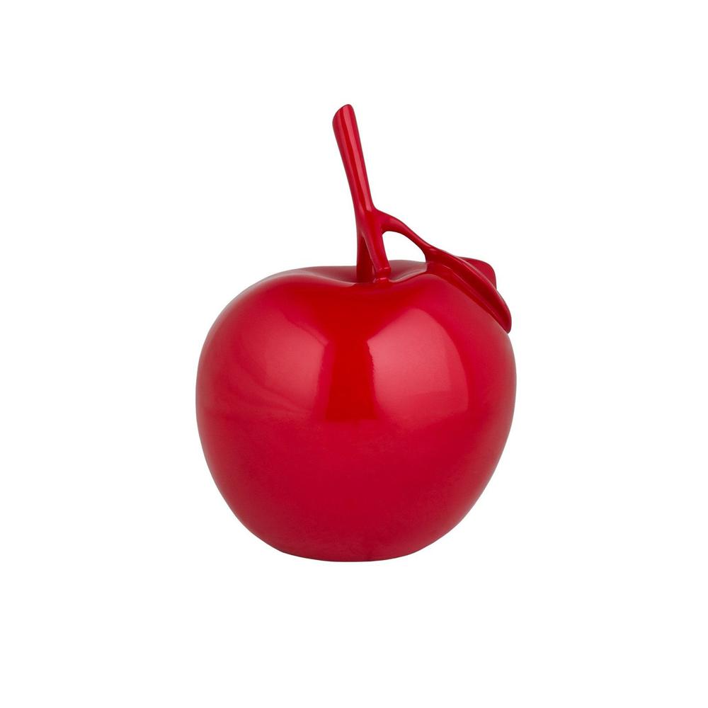 Apple Sculpture Red Resin Handmade. Picture 1