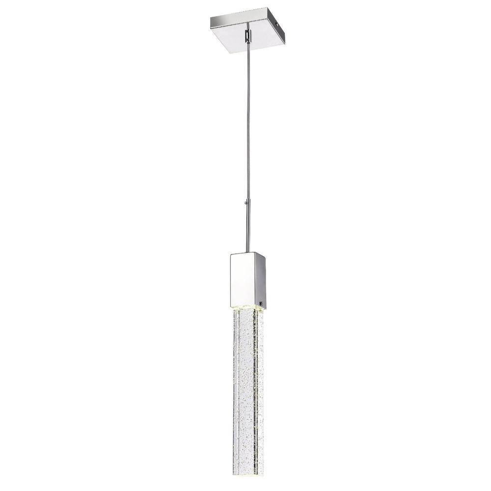 Finesse Decor Sparkling Night Pendant Chrome Metal and Acrylic LED Light. Picture 1