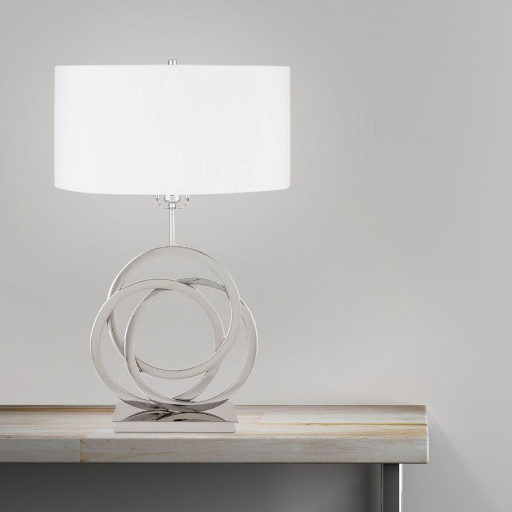 Finesse Decor Circles Table Lamp Chrome Metal LED Light. Picture 4