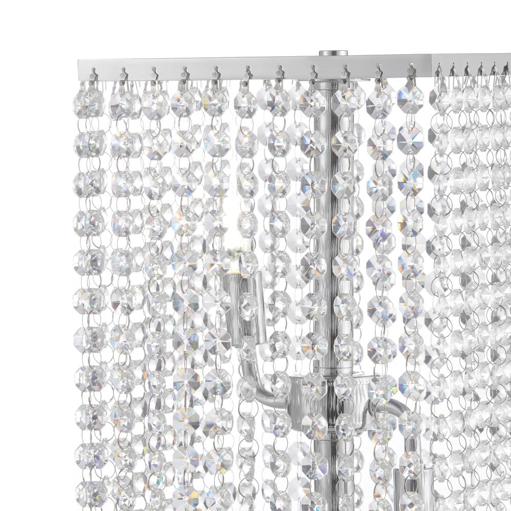 Finesse Decor Crystal Strands Table Lamp Chrome Metal and Crystal LED Light. Picture 3