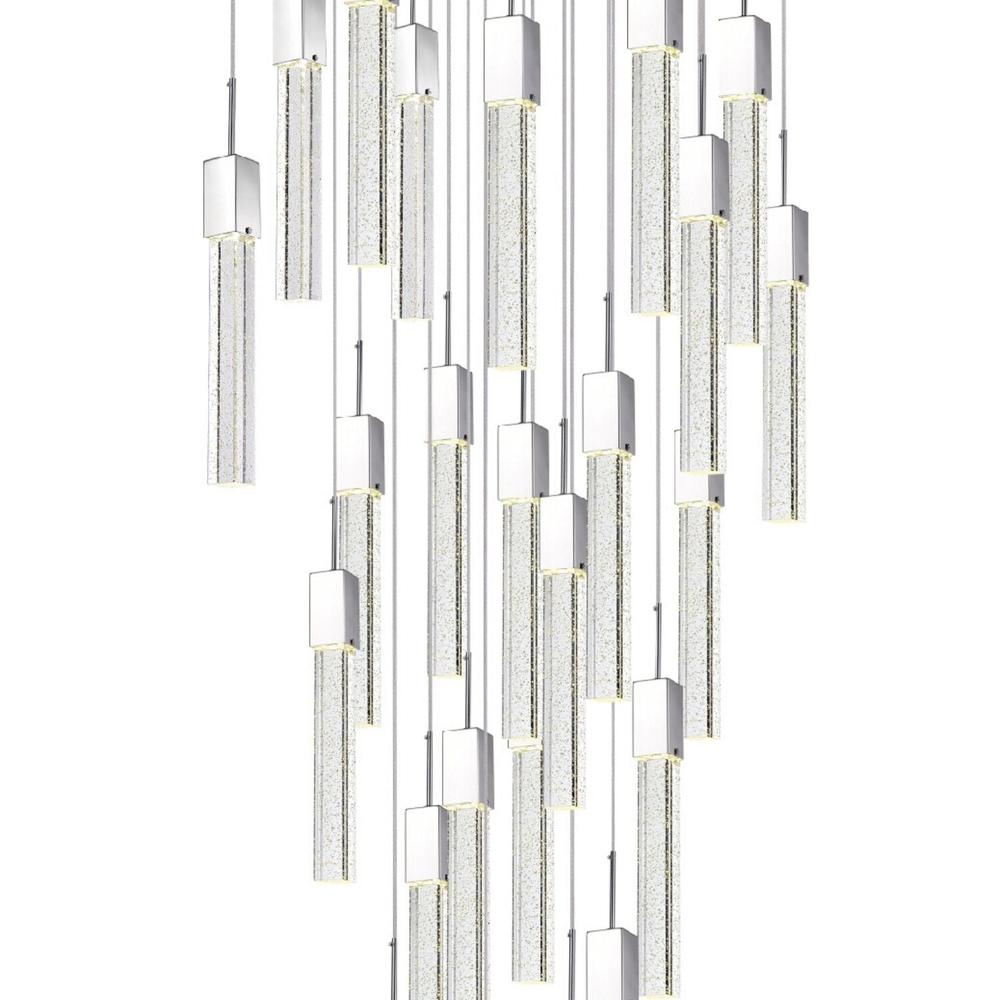 Night Chandelier Chrome Metal/Acrylic 25 LED Light Dimmable Extra Large. Picture 4