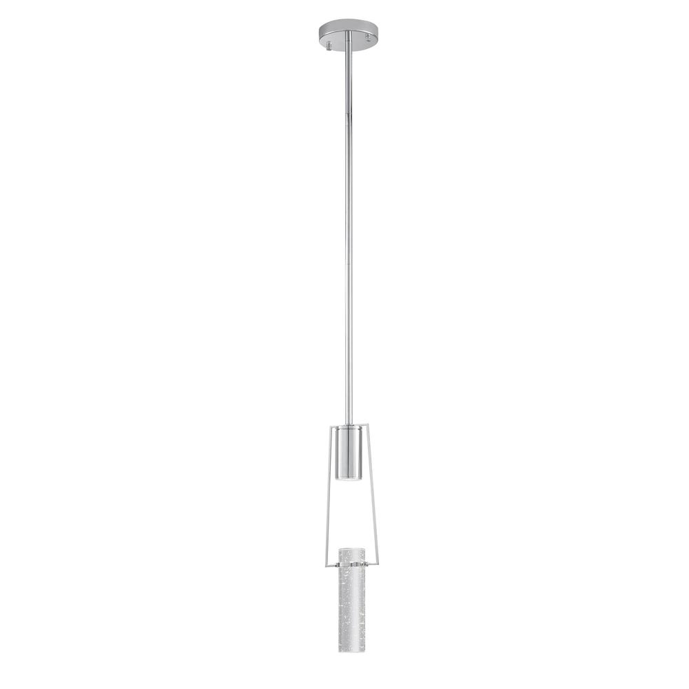 Finesse Decor Harmony Pendant Chrome Metal and Acrylic LED Light. Picture 1