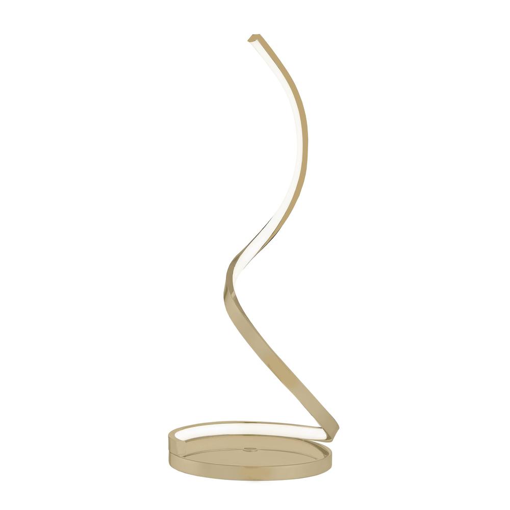 Finesse Decor Modern Spiral Table Lamp Gold Metal Dimmable Integrated LED. Picture 1