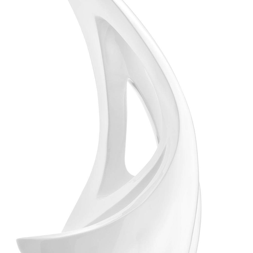 Sail Floor Sculpture White with White Stand 70" Tall. Picture 2