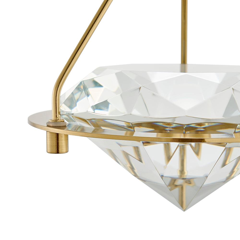 Finesse Decor Hollywood Pendant Gold Metal and Acrylic LED Light. Picture 2