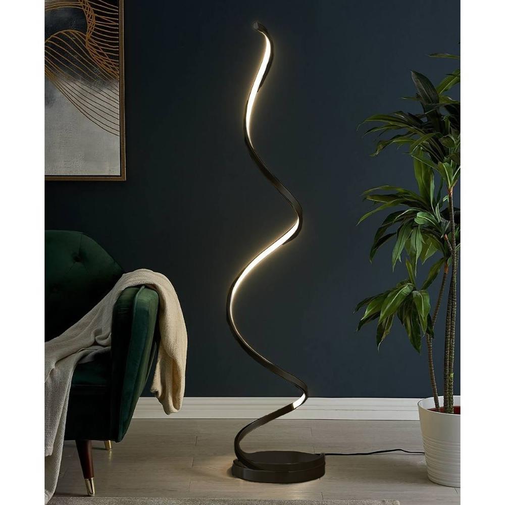 Finesse Decor Modern Spiral Floor Lamp Black Metal Dimmable Integrated LED. Picture 2