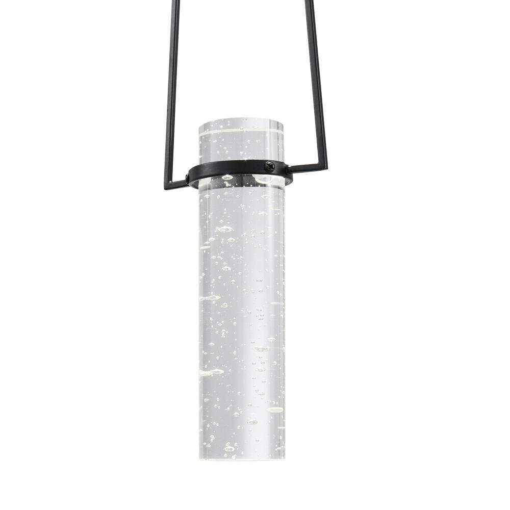Finesse Decor Harmony Pendant Matte Black Metal and Acrylic LED Light. Picture 3