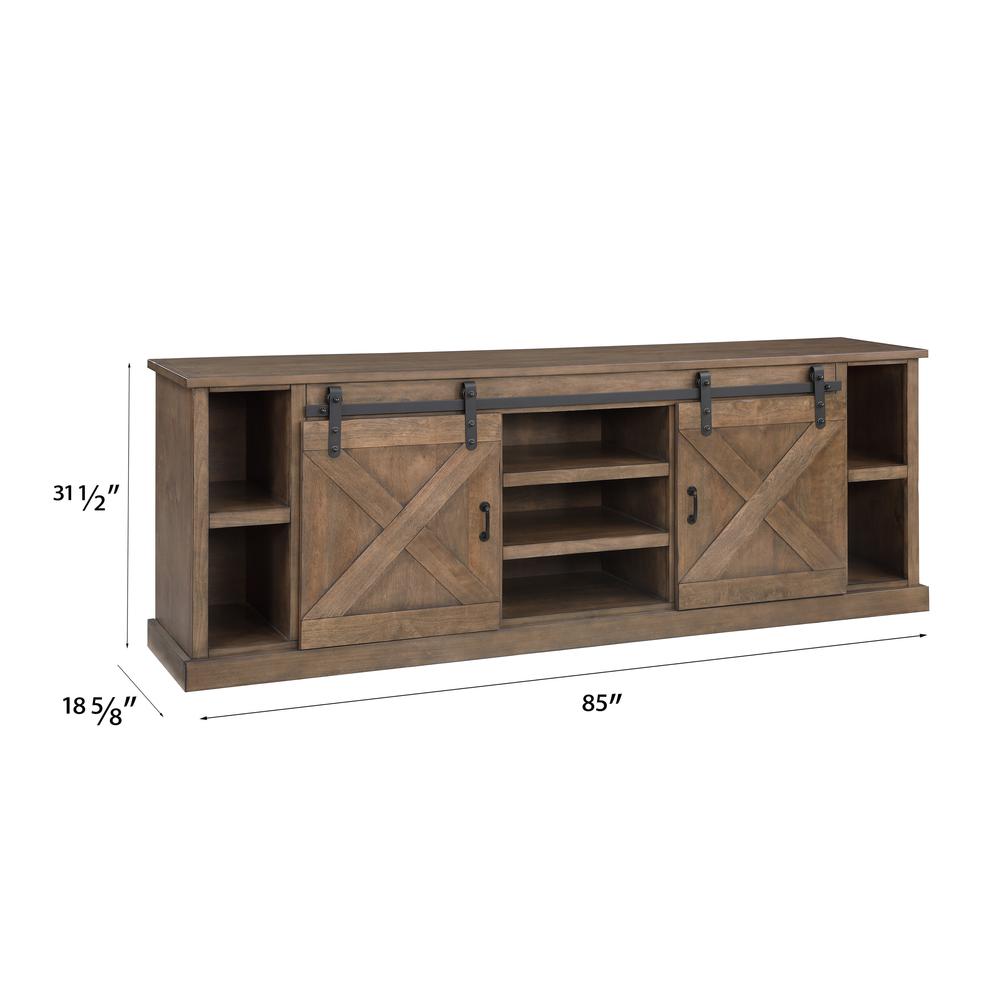 Barnwood Finish TV stand that holds TVs up to 100 in.. Picture 7