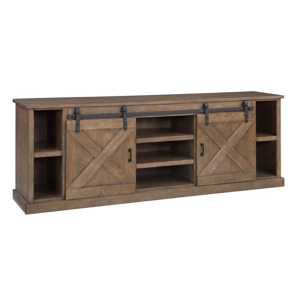 Barnwood Finish TV stand that holds TVs up to 100 in.. Picture 1