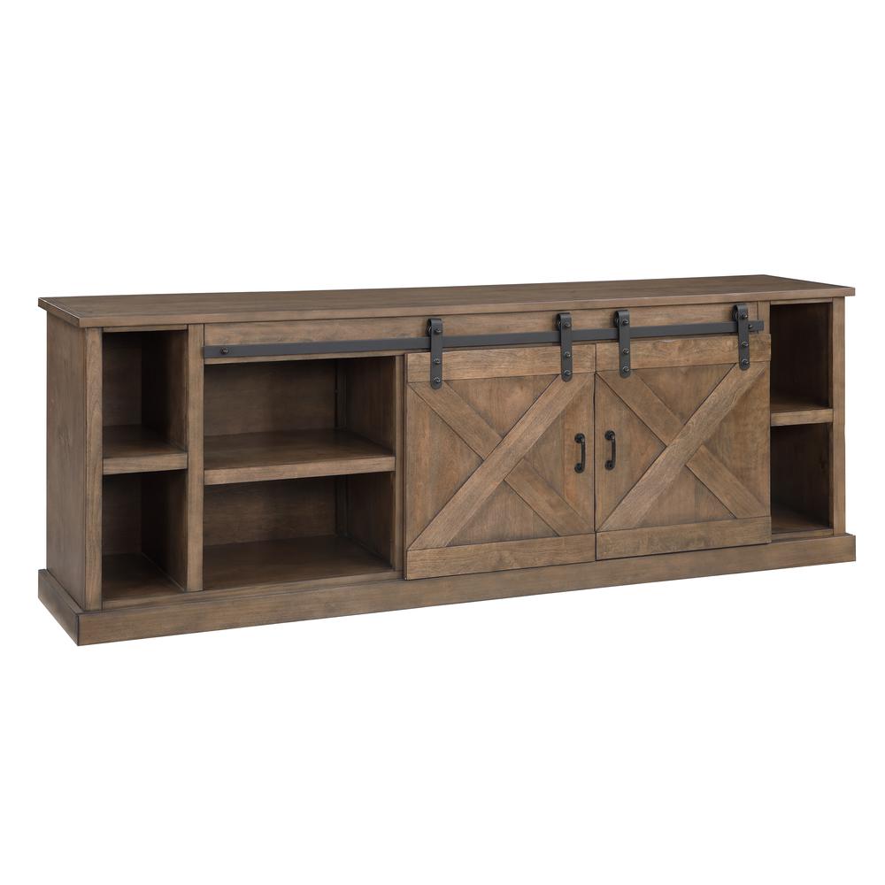 Barnwood Finish TV stand that holds TVs up to 100 in.. Picture 3