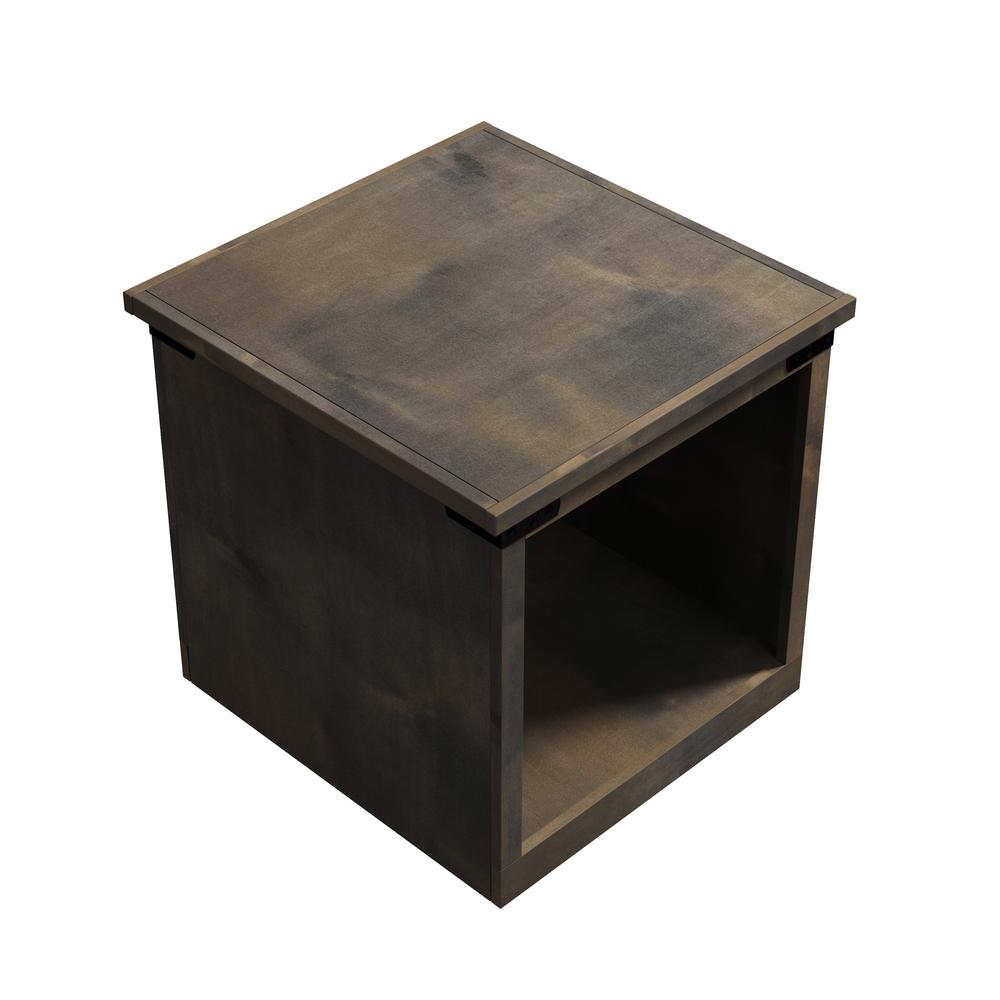 Barnwood Finish Open Storage Side Table. Picture 4