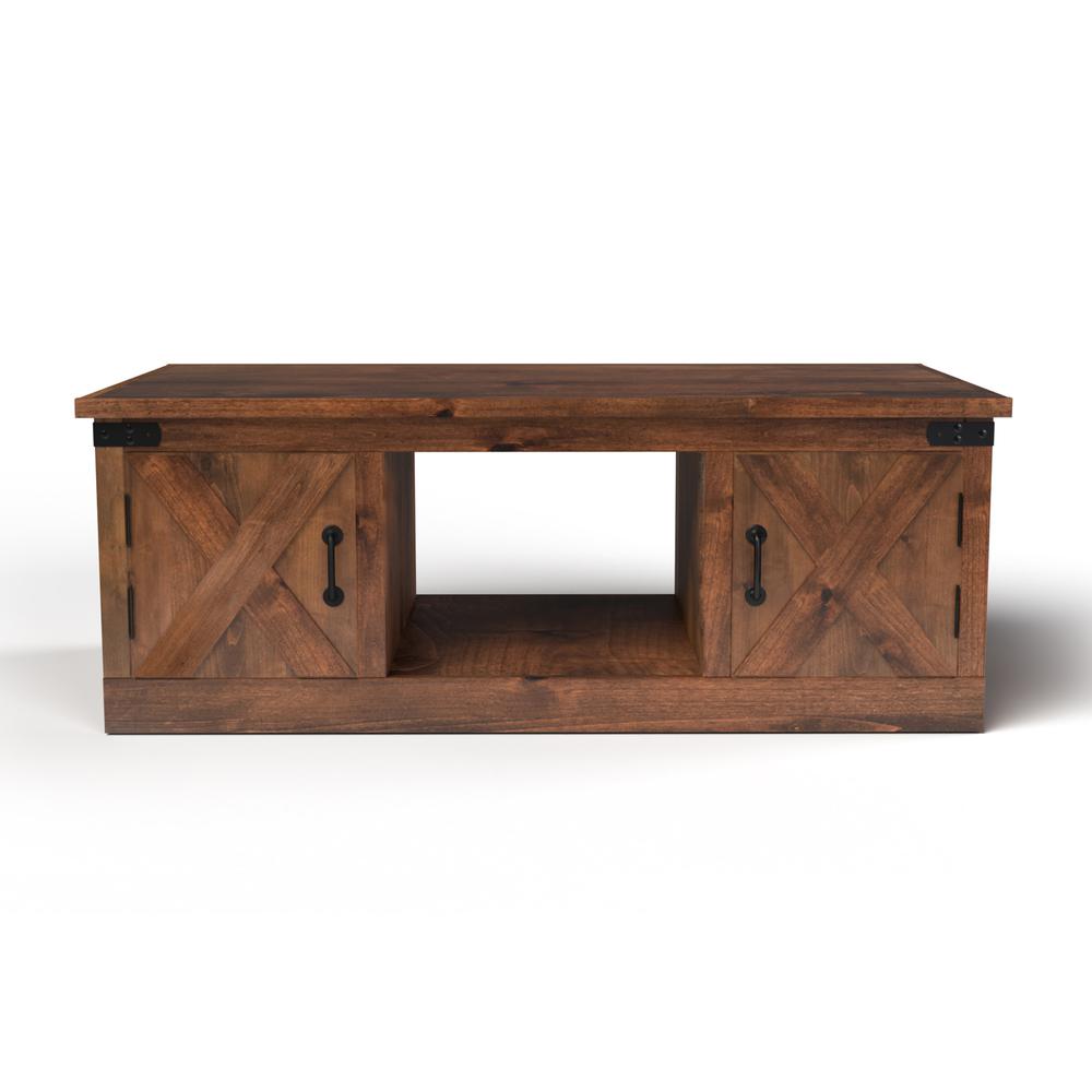 48 in. No Assembly Required Aged Whiskey Finish Solid Wood Coffee Table. Picture 2