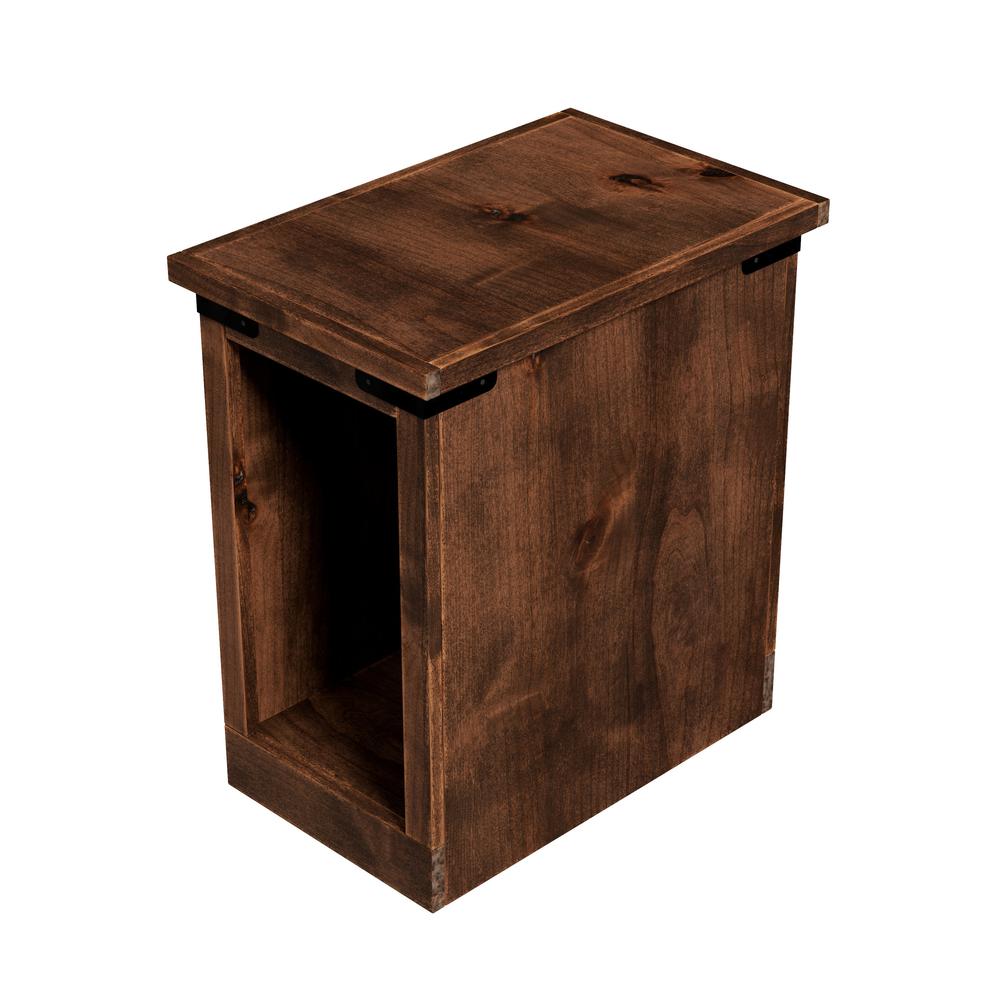 Aged Whiskey Finish Solid Wood Side Table. Picture 4