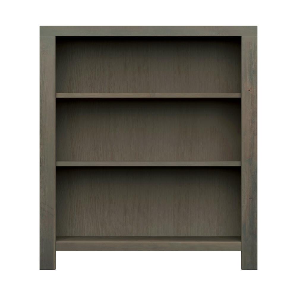 3-shelf Barnwood Finish Solid Wood Bookcase. Picture 4