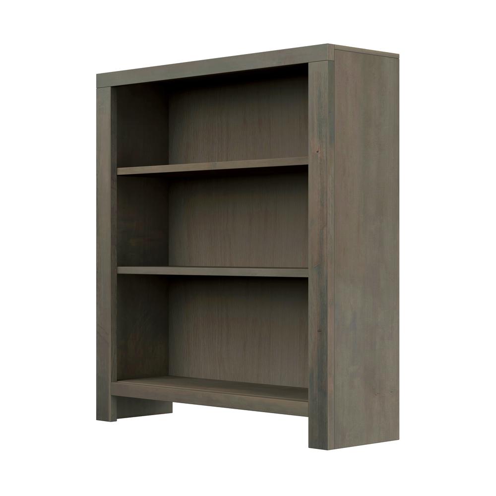 3-shelf Barnwood Finish Solid Wood Bookcase. Picture 3