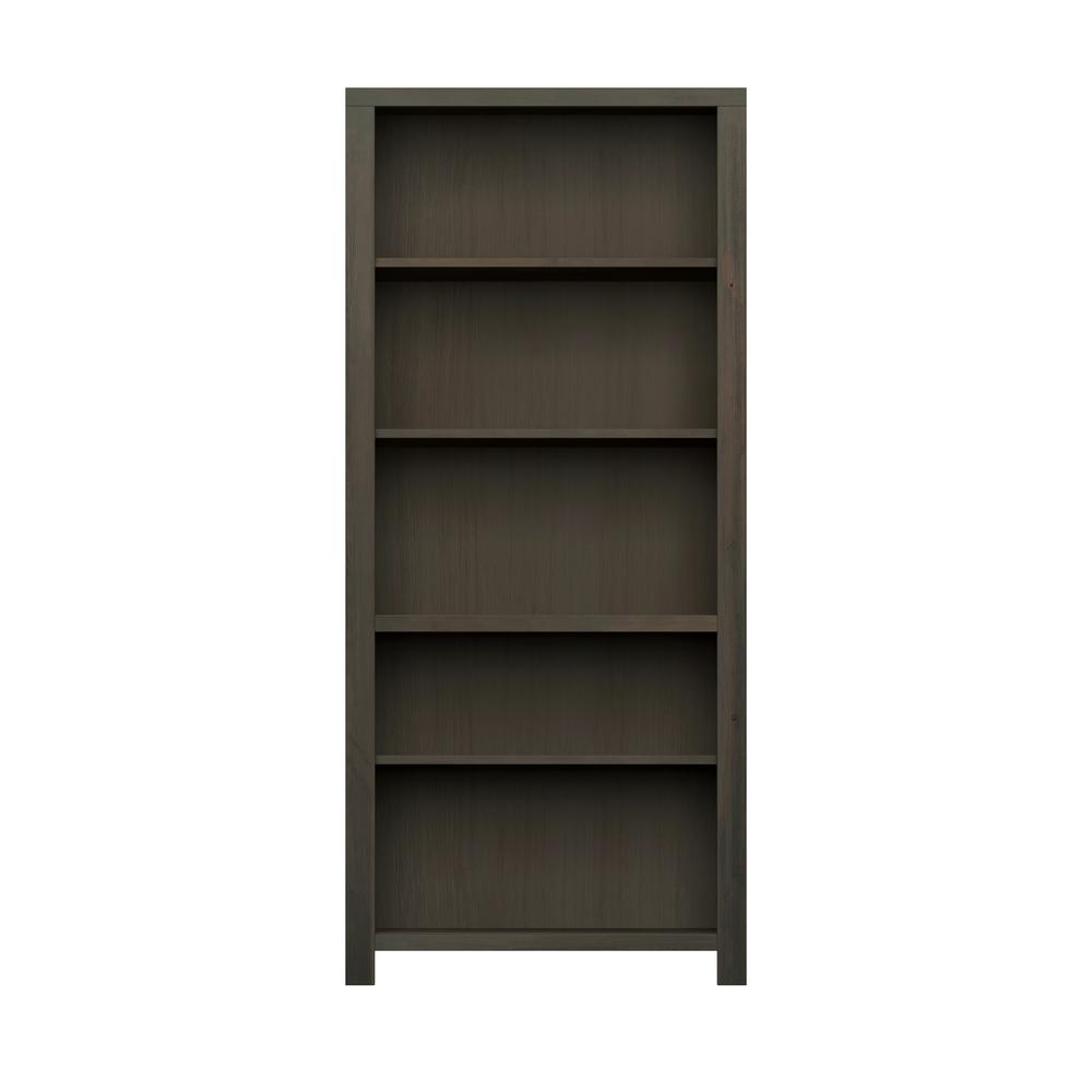 5-shelf Barnwood Finish Solid Wood Bookcase. Picture 2