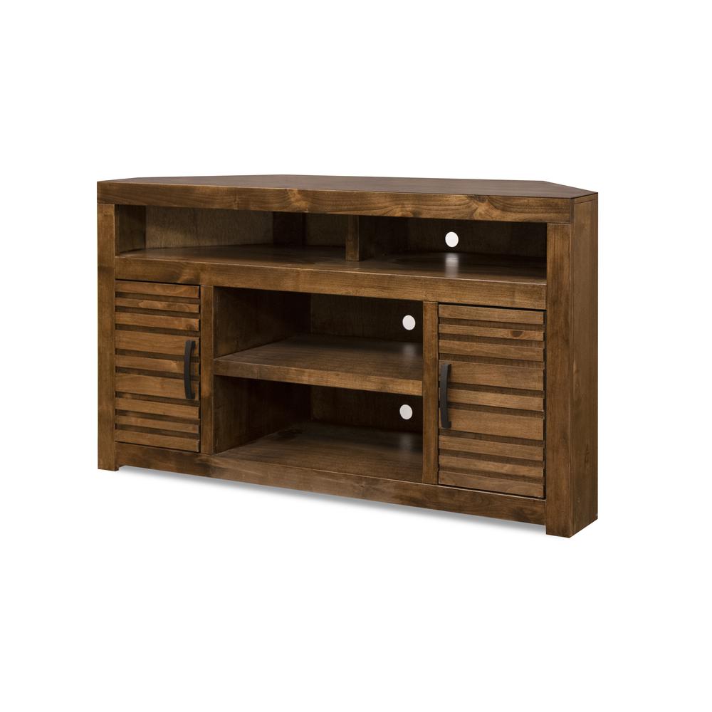 Golden Oak Finish Solid Wood TV Stand, Fits TVs up to 65 in.. Picture 4