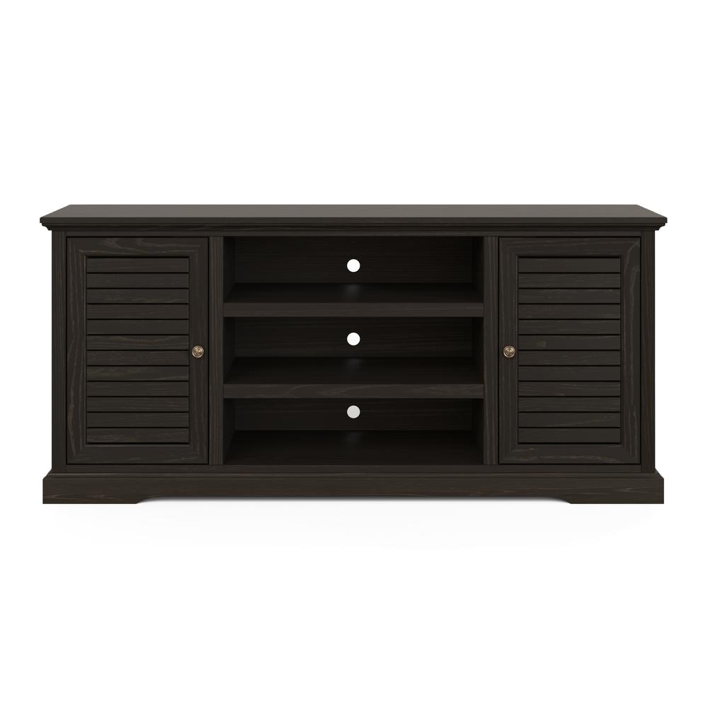Black Finish Solid Wood TV Stand That Holds TVs Up to 75 in.. Picture 6