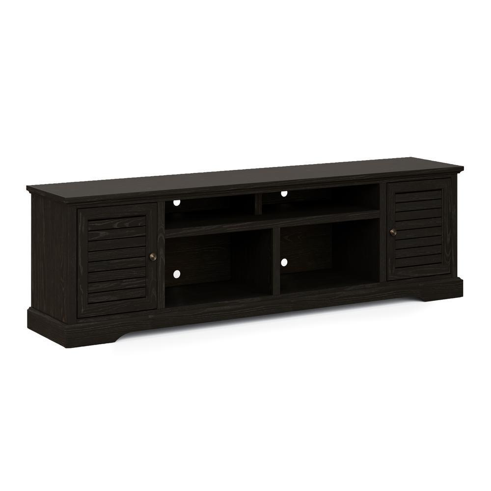 Black Finish Solid Wood TV Stand That Holds TVs Up to 100 in.. Picture 2