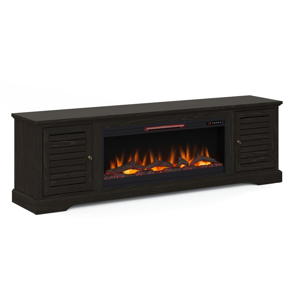 Black Finish Solid Wood Fireplace TV Stand. Picture 2