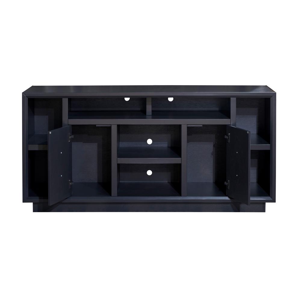 Black Finish Solid Wood TV stand That Holds TVs Up to 75 in.. Picture 2