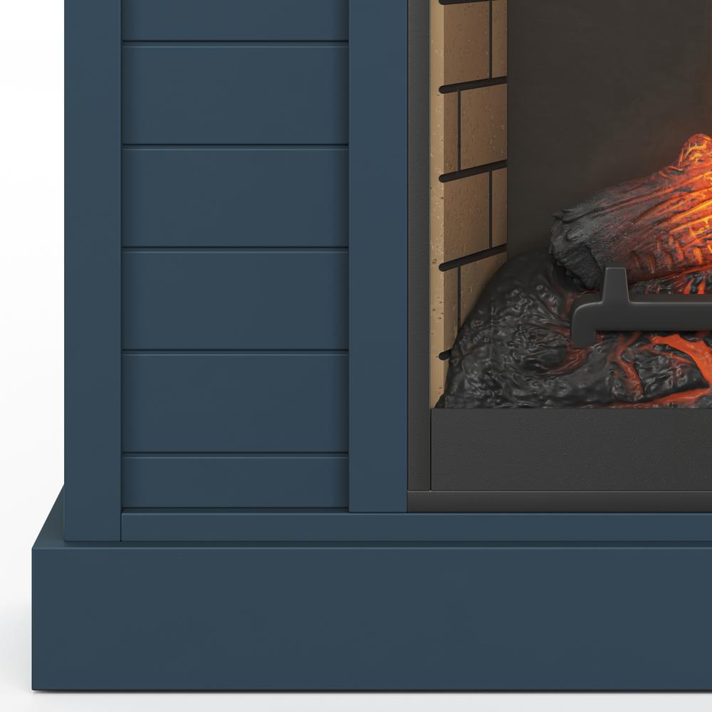 48 in. No Assembly Required Blue and Brown Fireplace Mantel. Picture 6