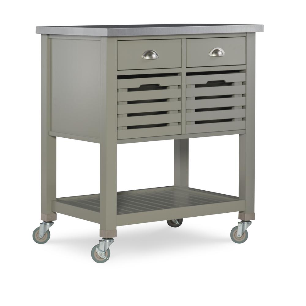 Noelle Grey Kitchen Cart. Picture 13