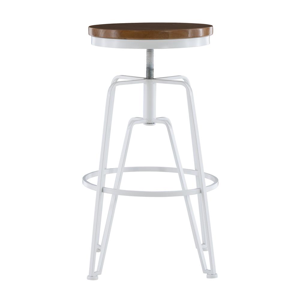 White Metal and Wood Stool. Picture 9