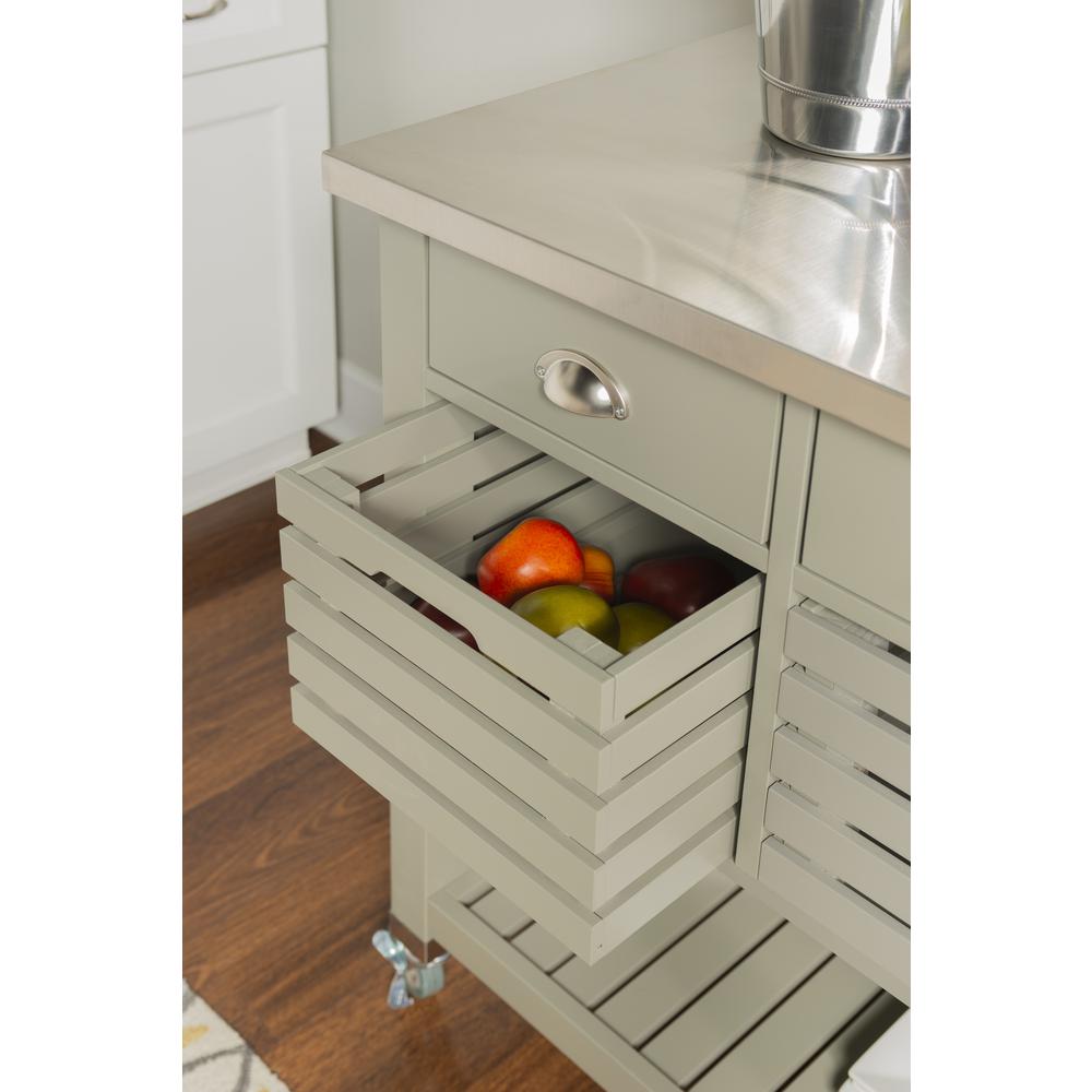 Noelle Grey Kitchen Cart. Picture 11