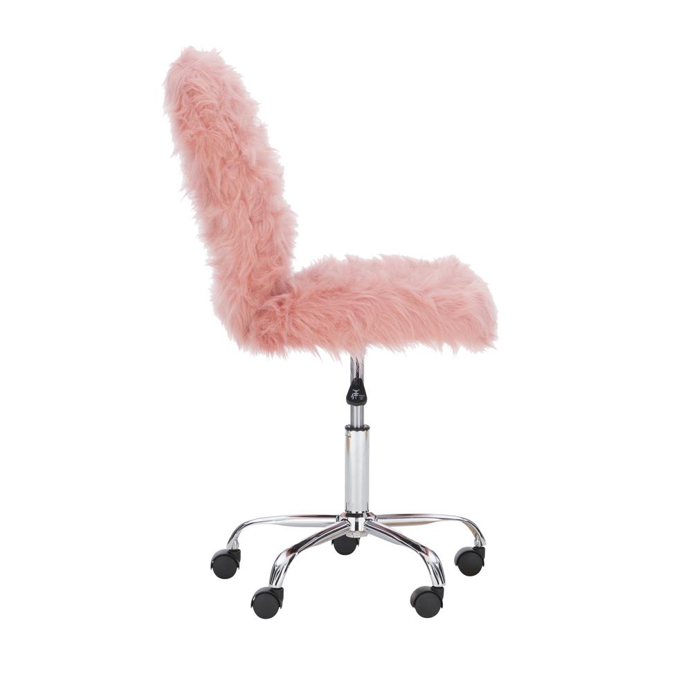 Faux Flokati Armless Office Chair Blush. Picture 8