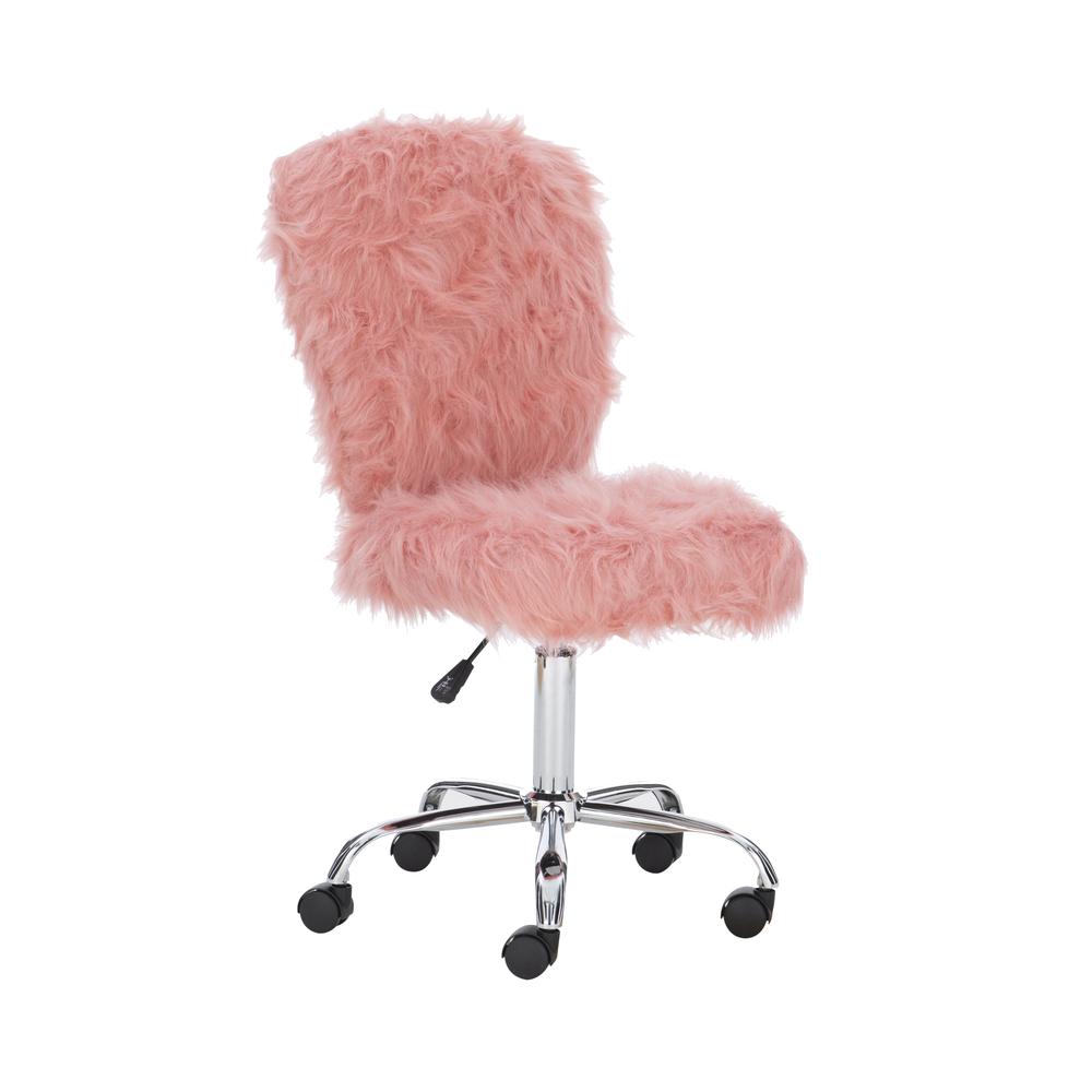 Faux Flokati Armless Office Chair Blush. The main picture.