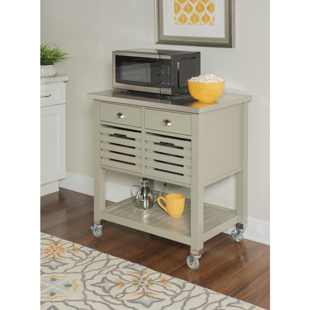 Noelle Grey Kitchen Cart. Picture 8